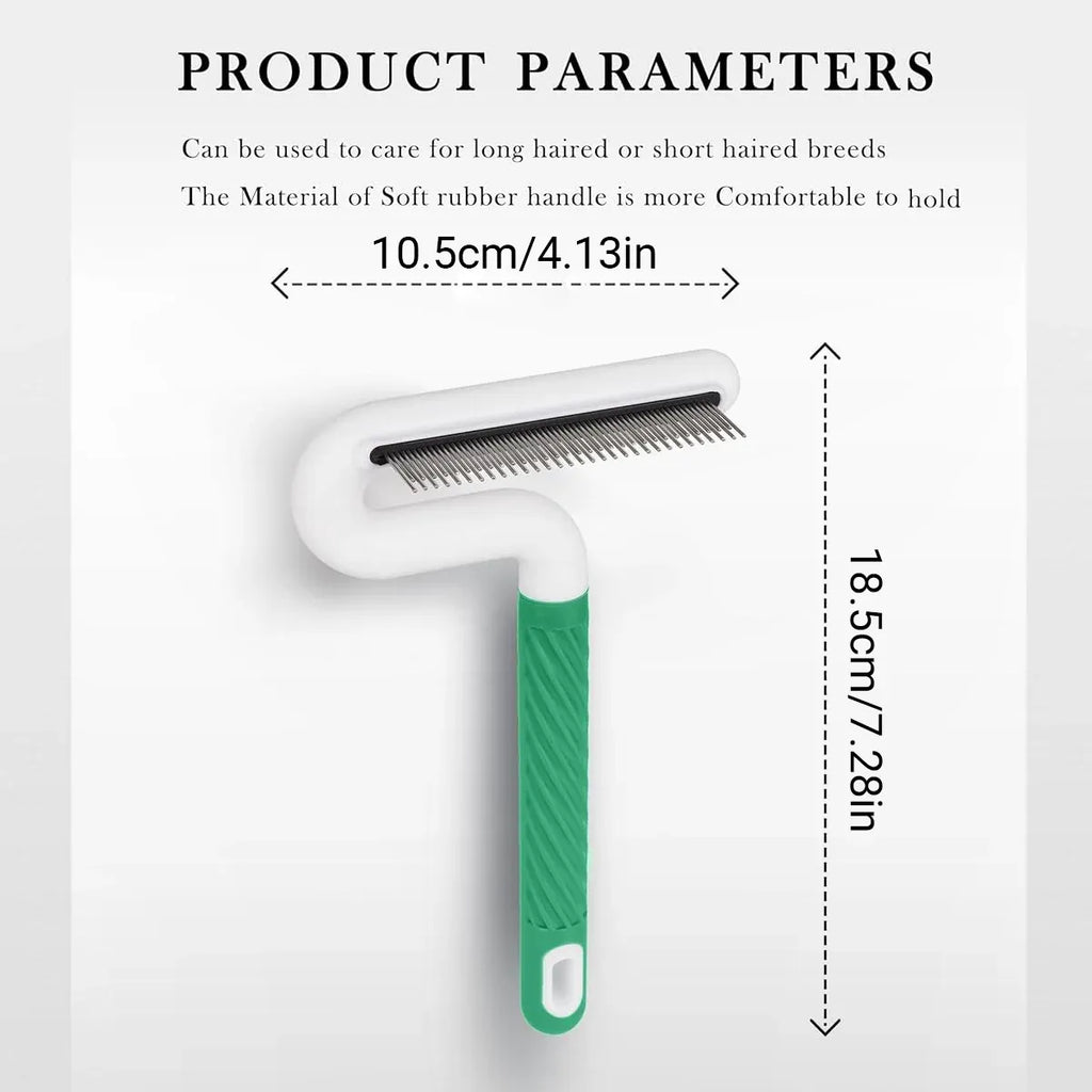 T Type Pet Grooming Rake Comb Stainless Steel