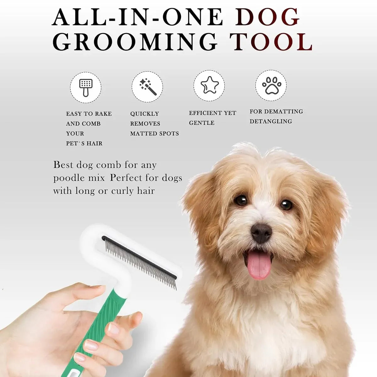 T Type Pet Grooming Rake Comb Stainless Steel