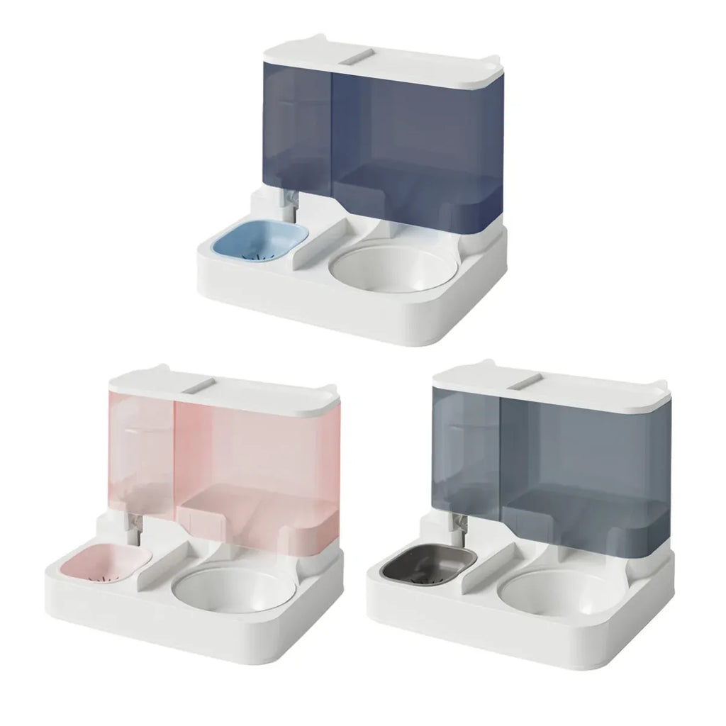 Automatic Cat Feeder Water Dispenser All in One Plastic Bowl
