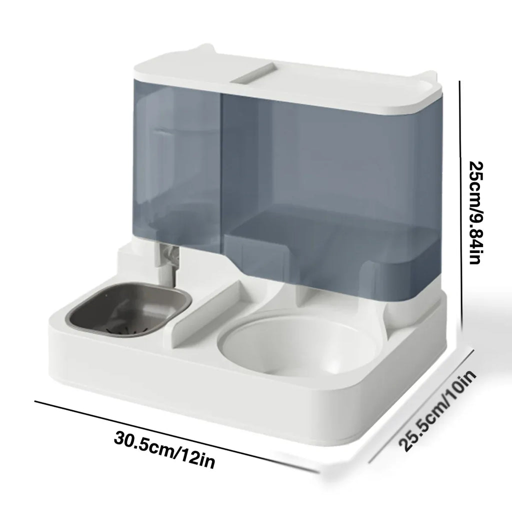 Automatic Cat Feeder Water Dispenser All in One Plastic Bowl