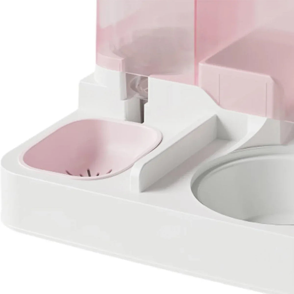 Automatic Cat Feeder Water Dispenser All in One Plastic Bowl