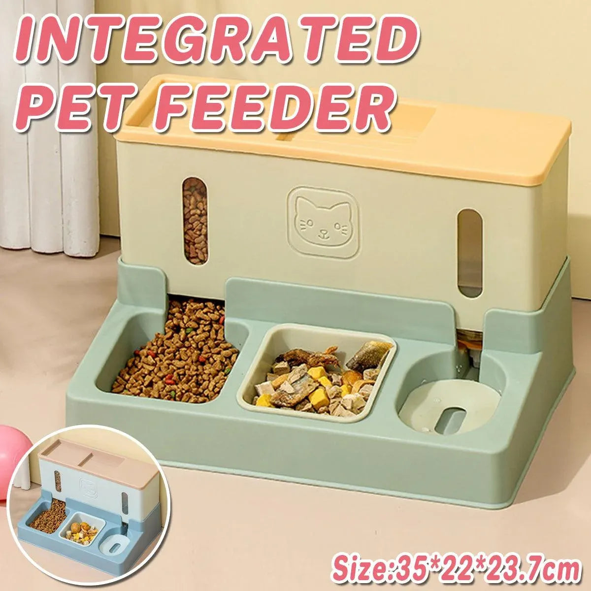 All in One Pet Feeding Bowl Cat Dog Water and Food Feeder Automatic