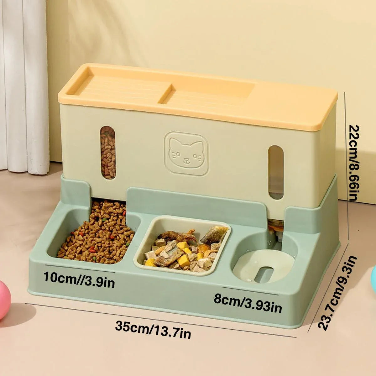 All in One Pet Feeding Bowl Cat Dog Water and Food Feeder Automatic