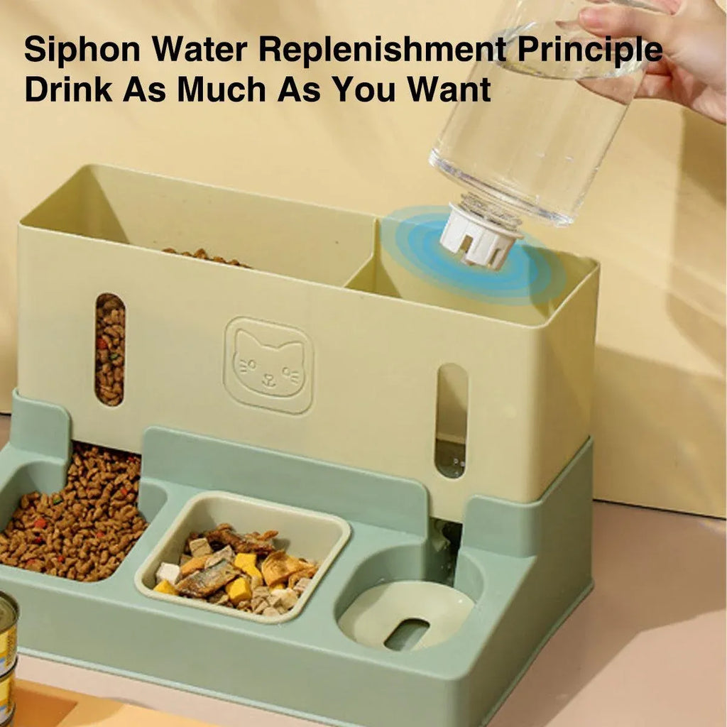 All in One Pet Feeding Bowl Cat Dog Water and Food Feeder Automatic