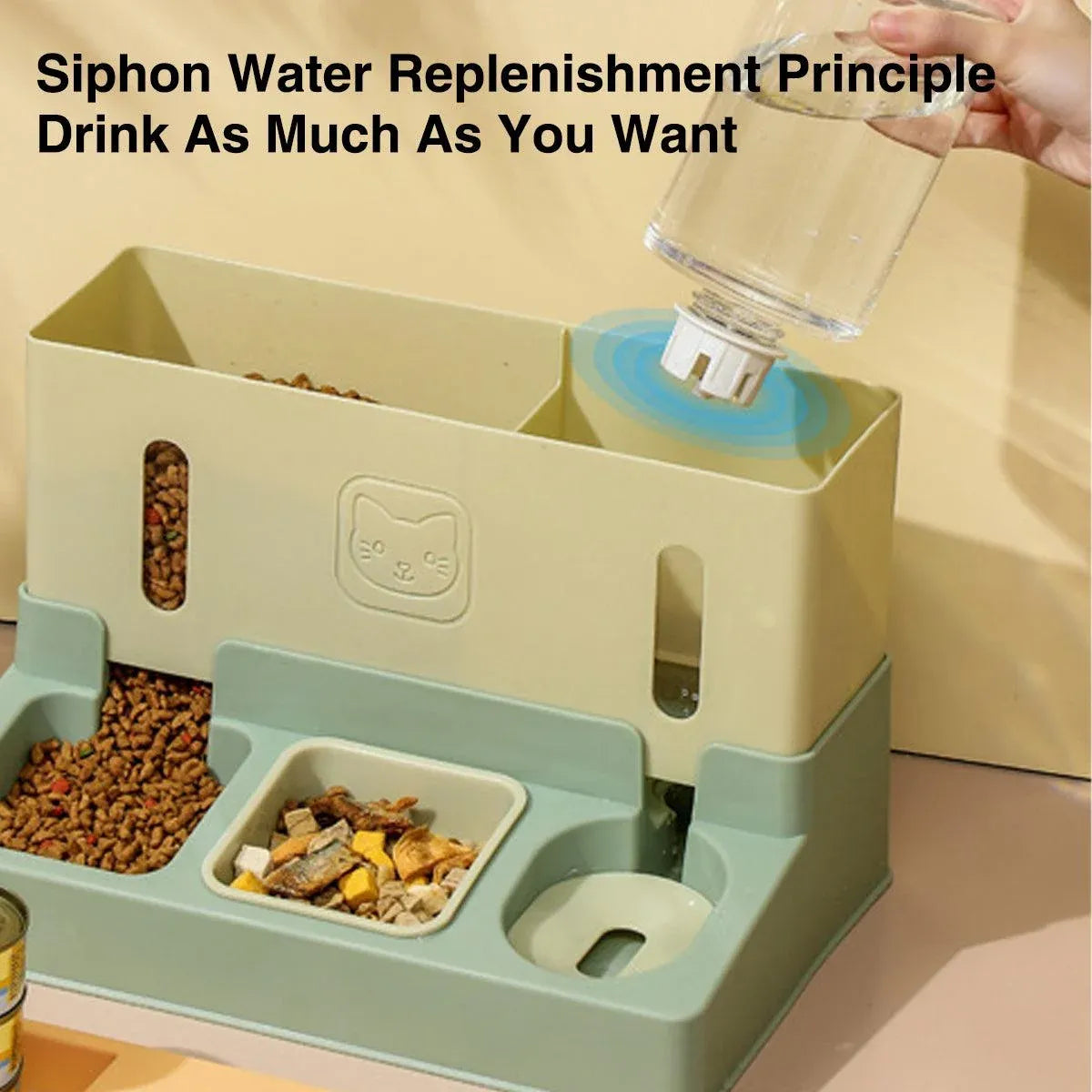 All in One Pet Feeding Bowl Cat Dog Water and Food Feeder Automatic