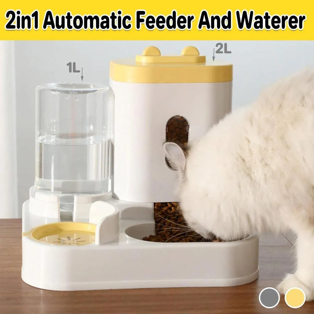 2in1 Pet Bowl Vertical Feeder and Drinker Cat Dog Bowl Water and Food