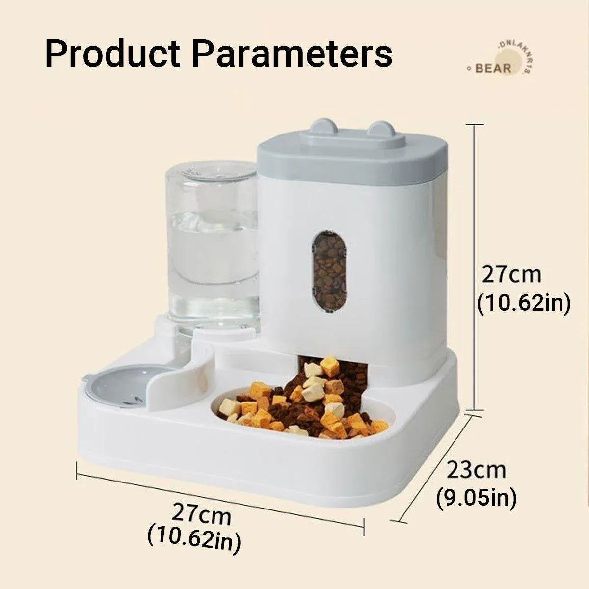2in1 Pet Bowl Vertical Feeder and Drinker Cat Dog Bowl Water and Food