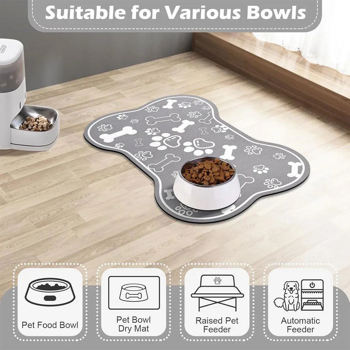 Pet Feeding Mat Non-slip Diatom Mud Absorbent Dirt-resistant