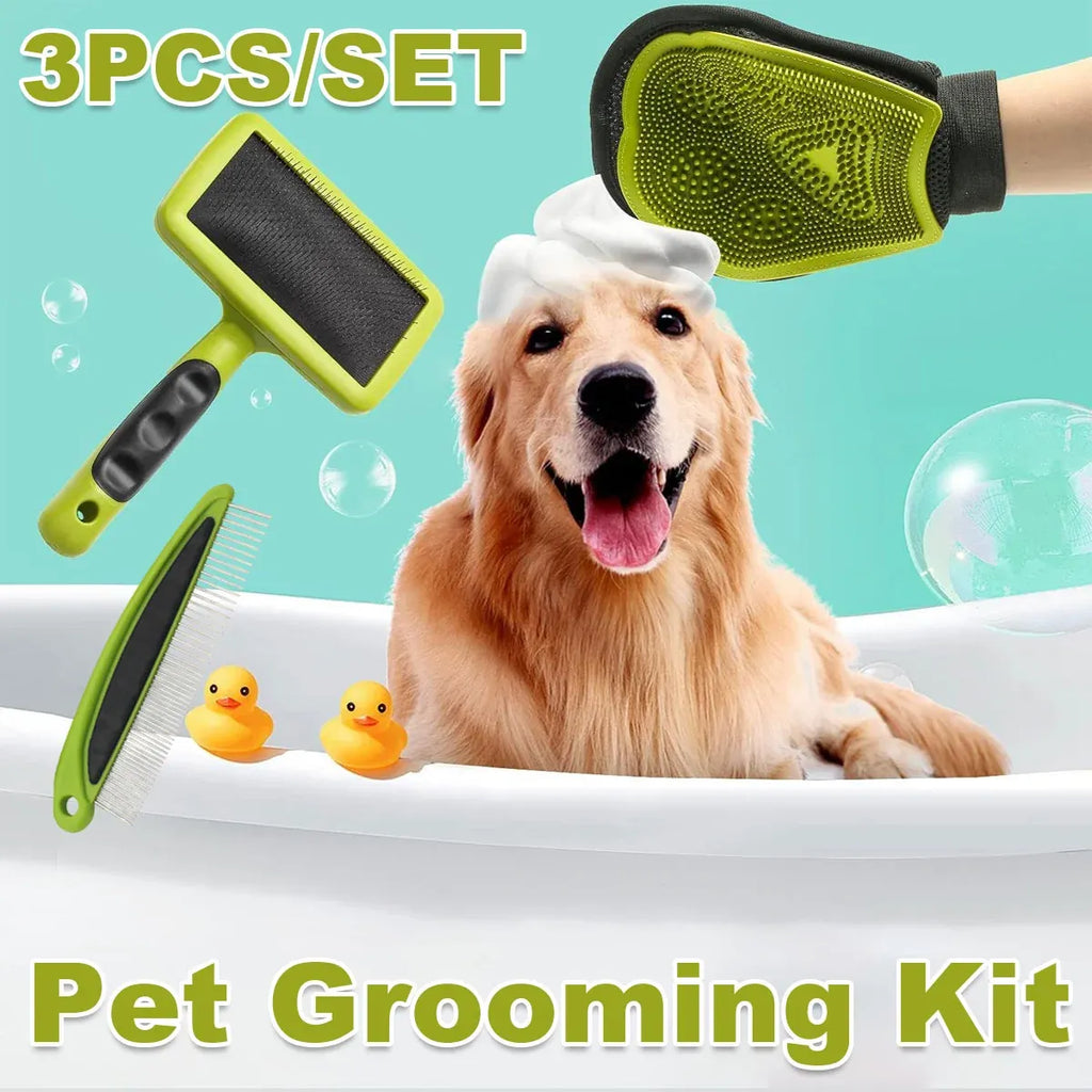 3PCS Pet Grooming Cleaning Kit Pet Hair Remover Tools