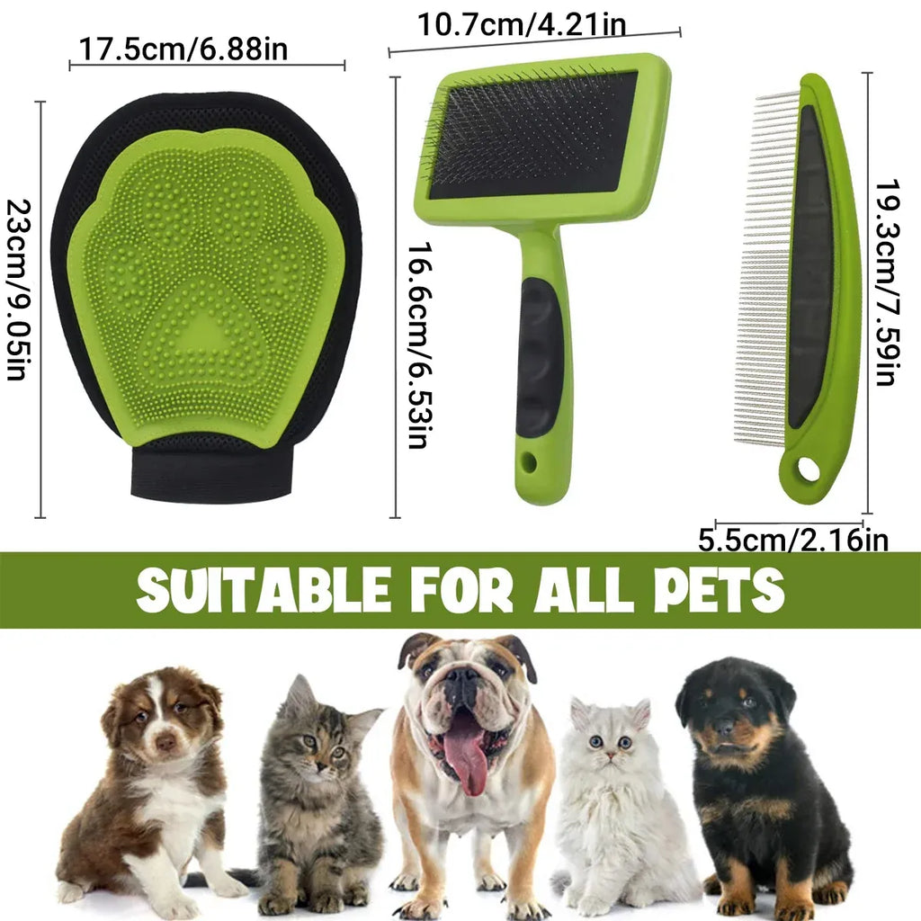 3PCS Pet Grooming Cleaning Kit Pet Hair Remover Tools