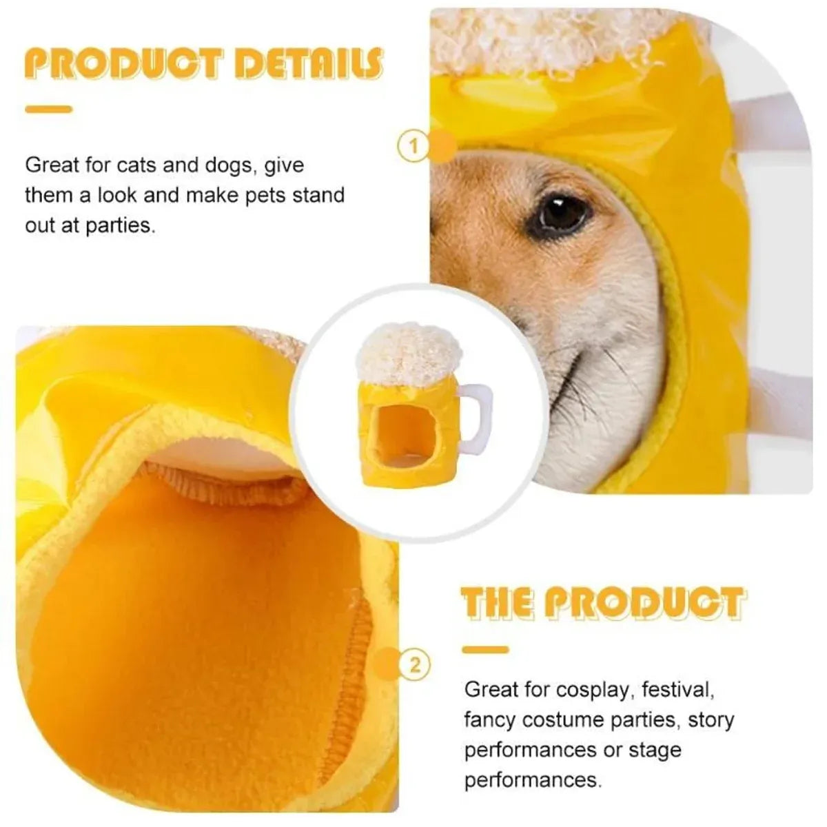 Pet Beer Style Hat Headpiece Pet Funny Feadgear Fun Pet Fecoration