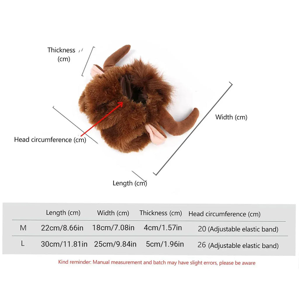 Pet Horn Wigs Headwear Adjustable