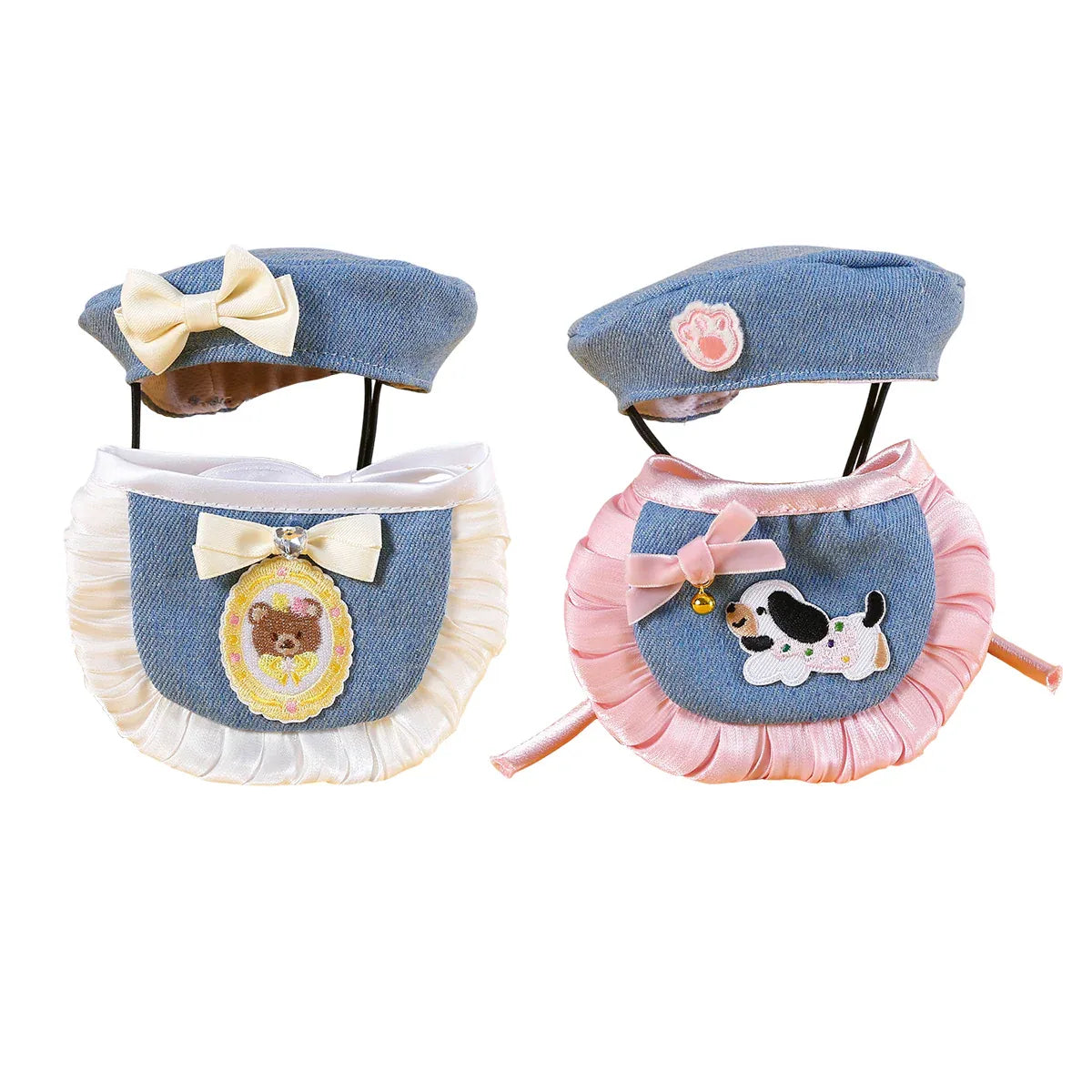 Pet Clothes Set Lace Bib with Hat Soft Cotton