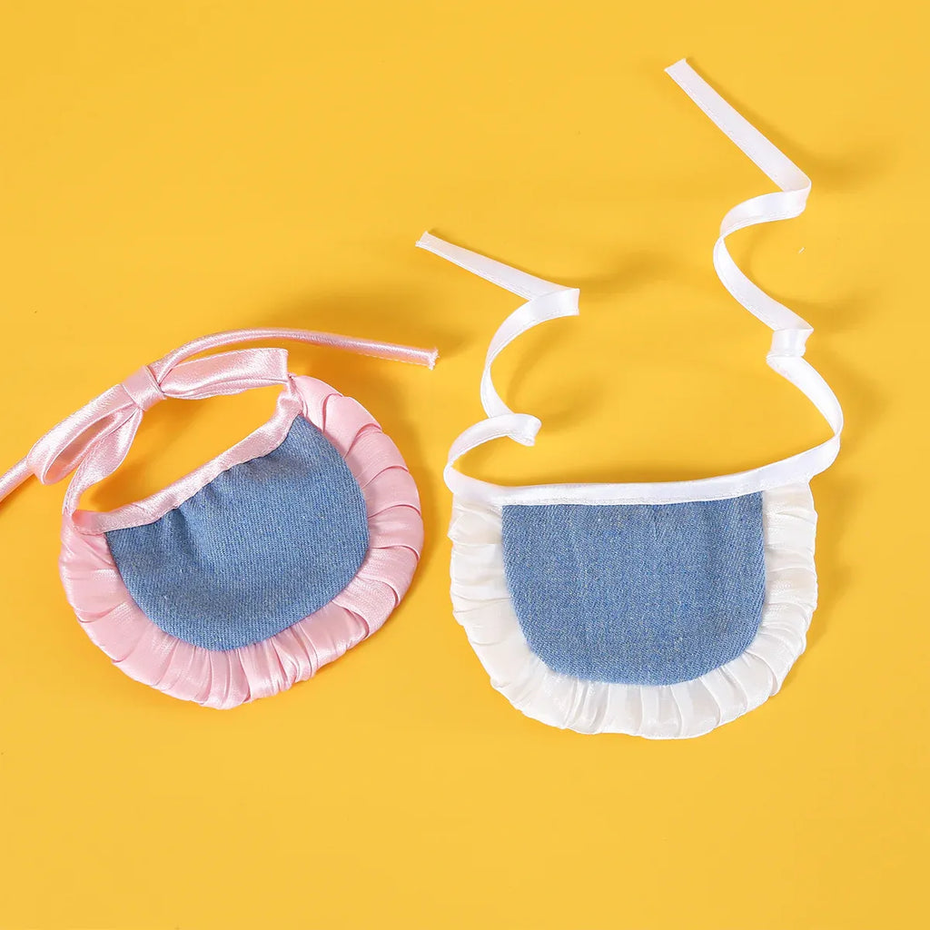 Pet Clothes Set Lace Bib with Hat Soft Cotton