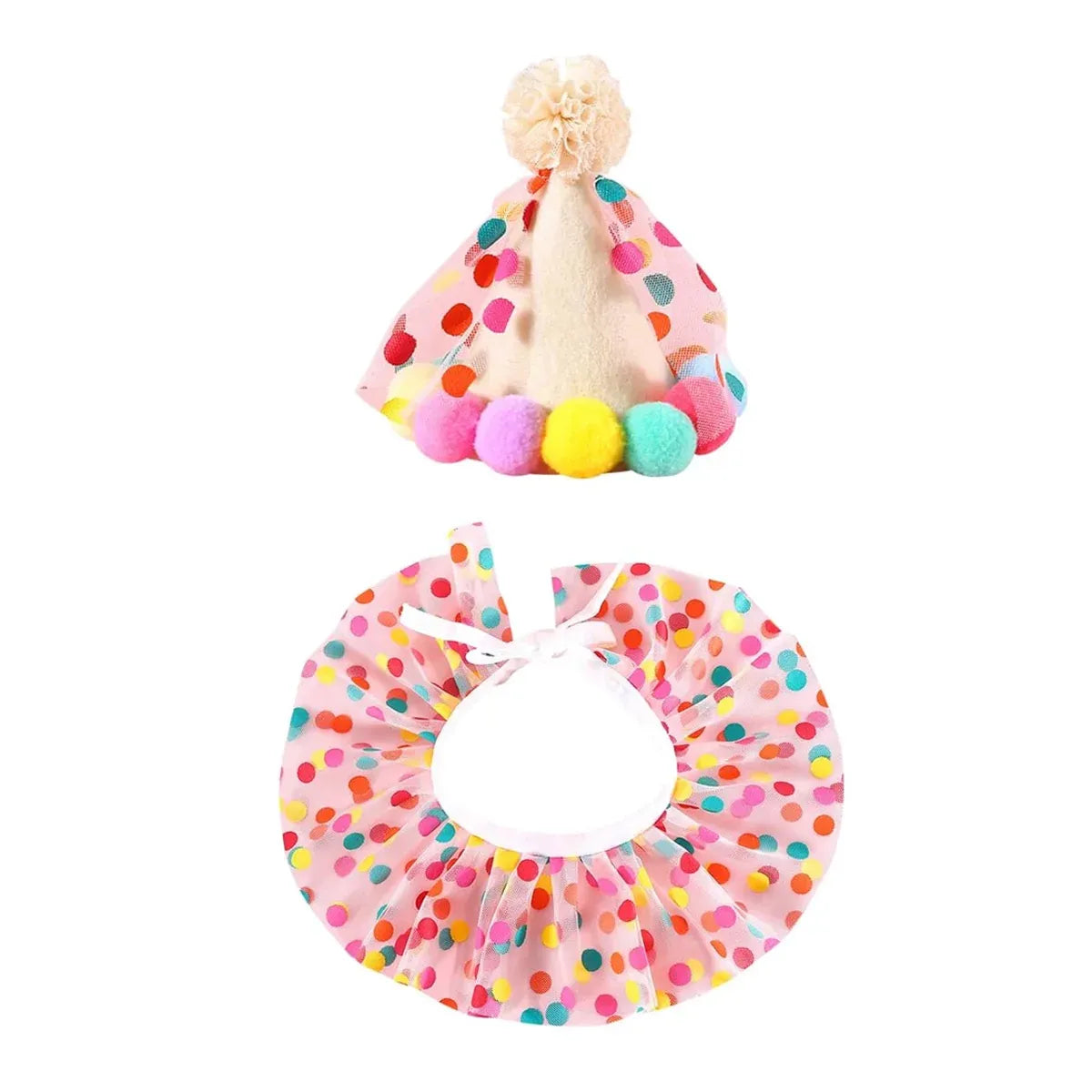 Dog Cat Birthday Dress Bib Felt Hat Party Supplies Drool Towel