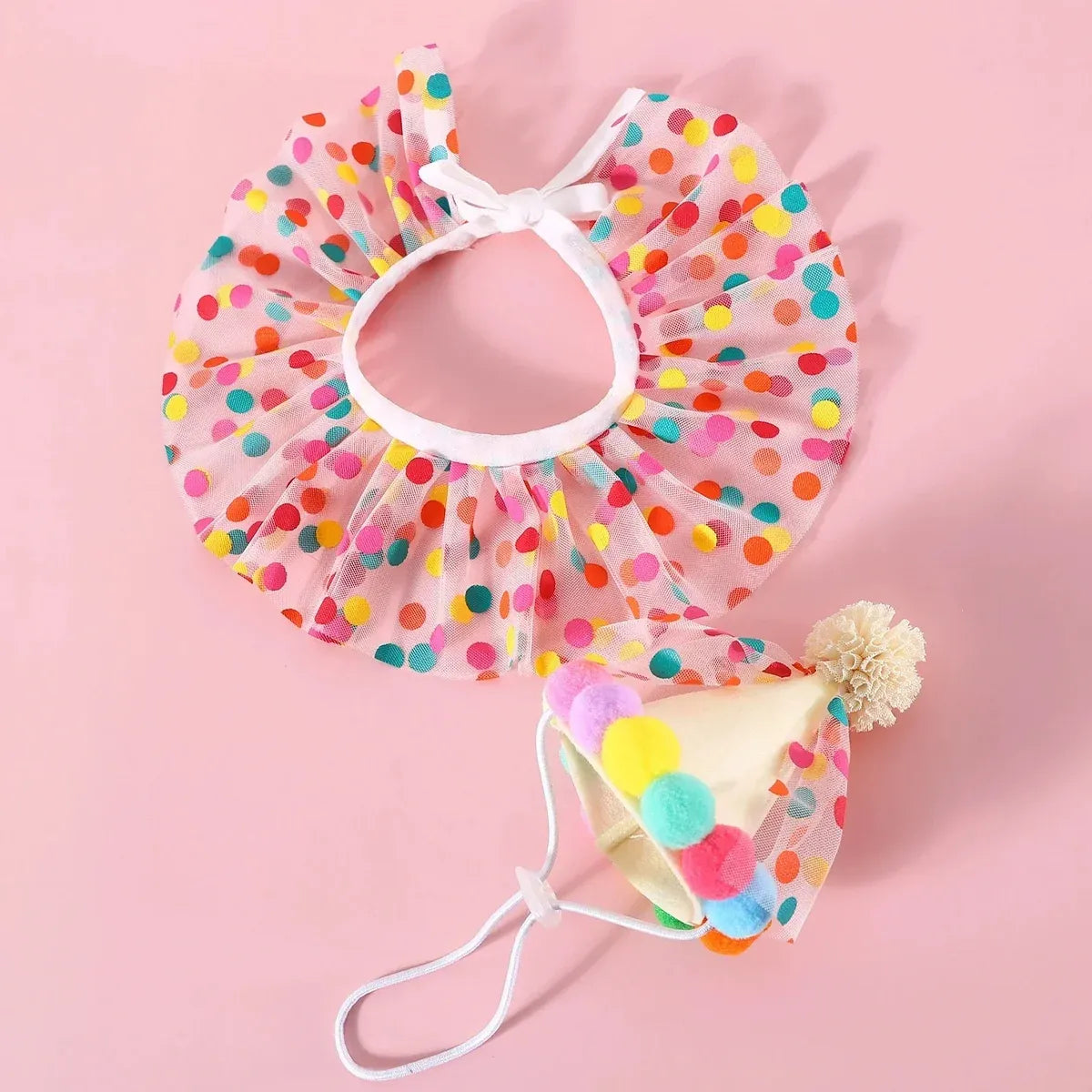 Dog Cat Birthday Dress Bib Felt Hat Party Supplies Drool Towel