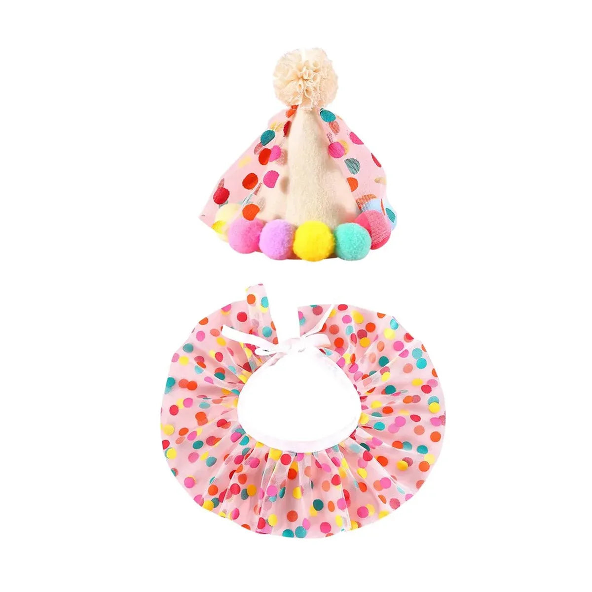 Dog Cat Birthday Dress Bib Felt Hat Party Supplies Drool Towel
