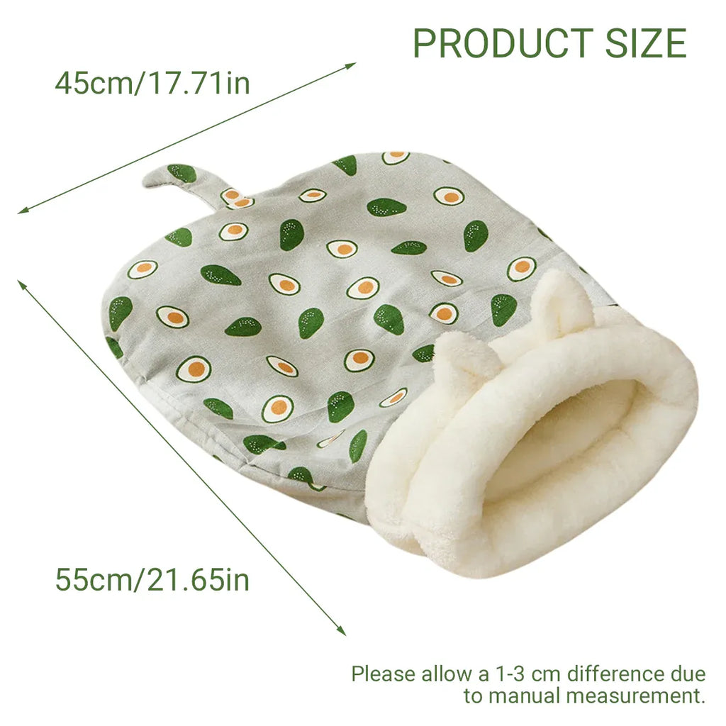 Semi Enclosed Warm Cat Sleeping Bag Comfortable Soft Fleece Pet Bed