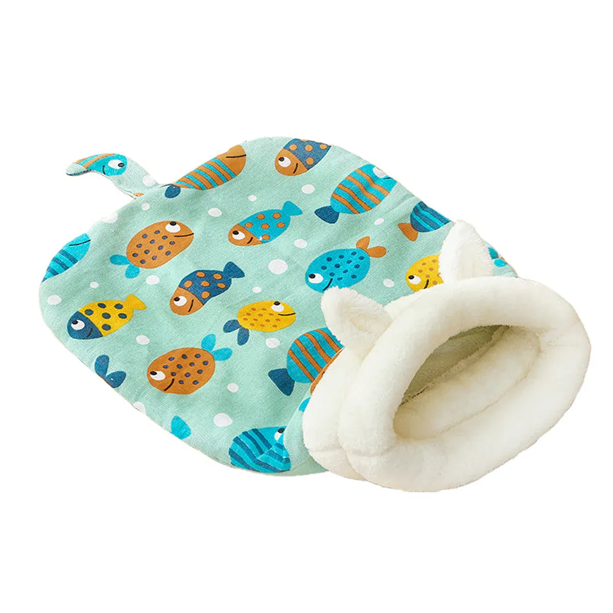 Semi Enclosed Warm Cat Sleeping Bag Comfortable Soft Fleece Pet Bed