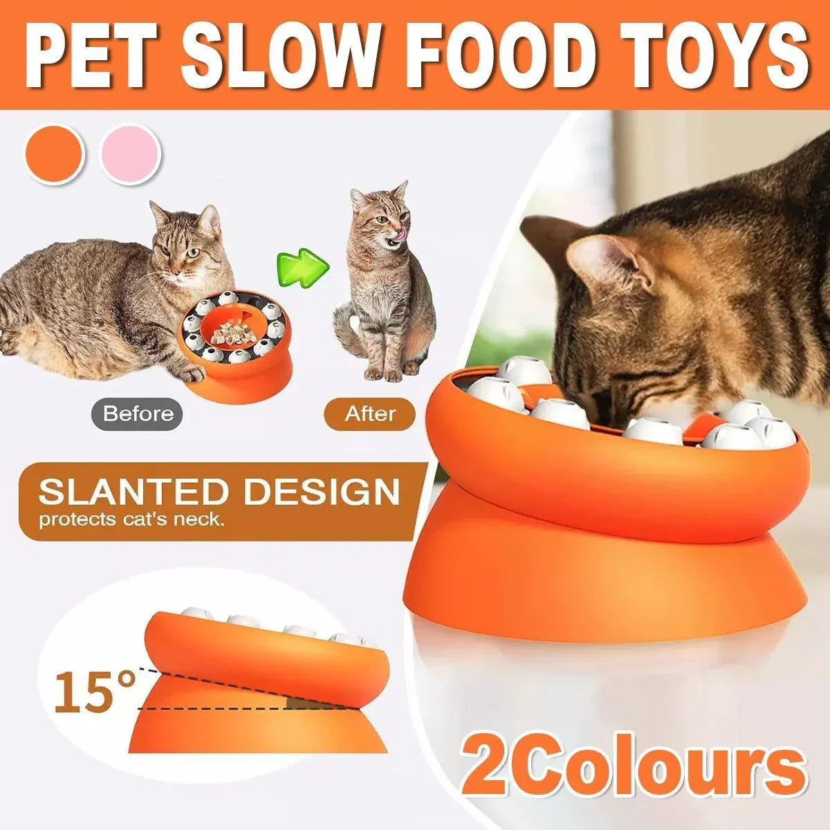 Pet Slow Feeder Interactive Cat Dog Food Dispenser Puzzle Toy