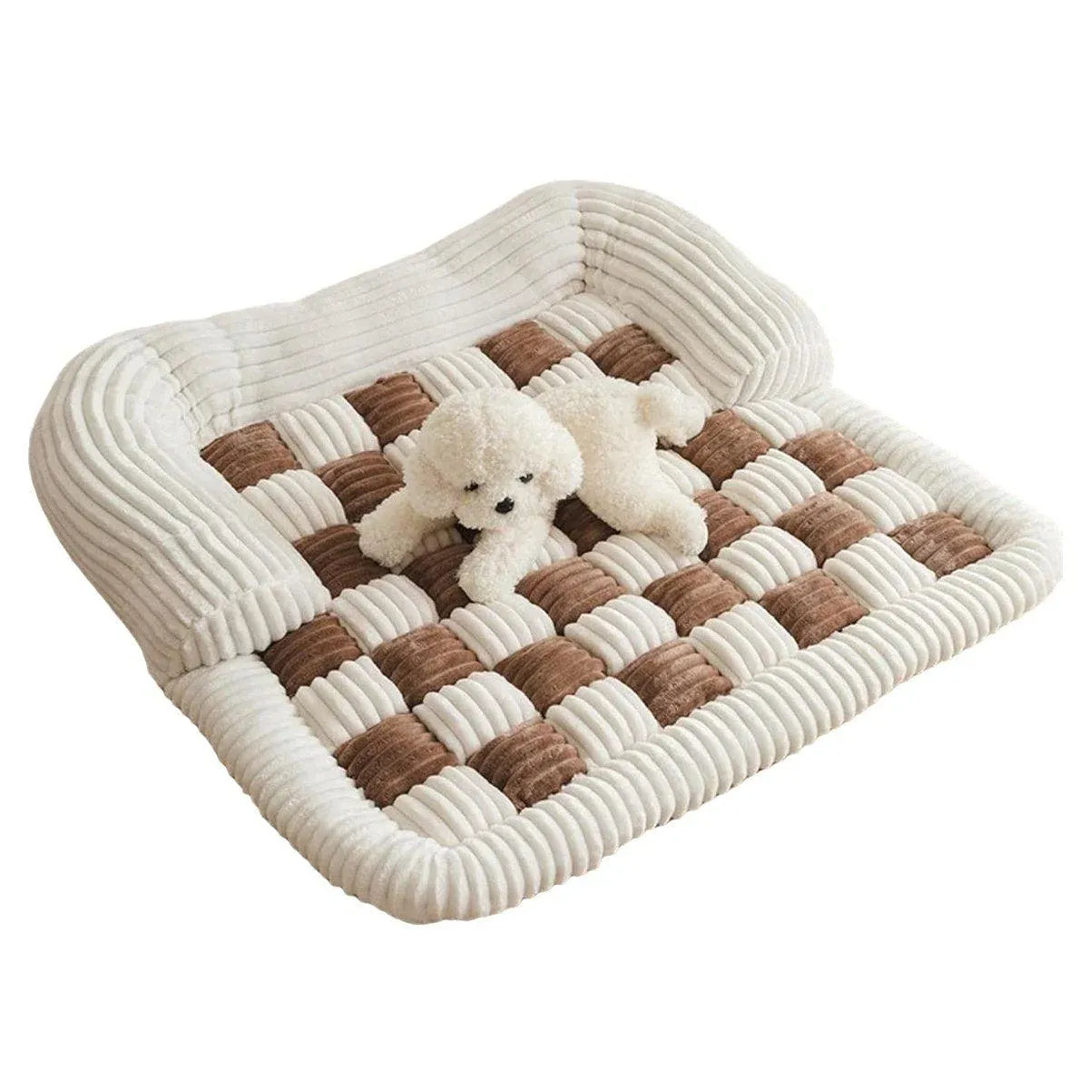 Checkerboard Pet Dog Kennel Mat Comfortable Cushion