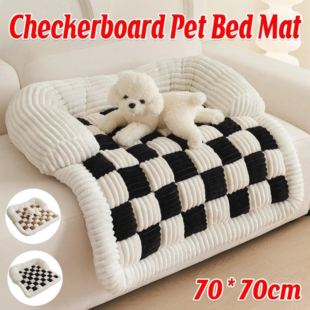 Checkerboard Pet Dog Kennel Mat Comfortable Cushion