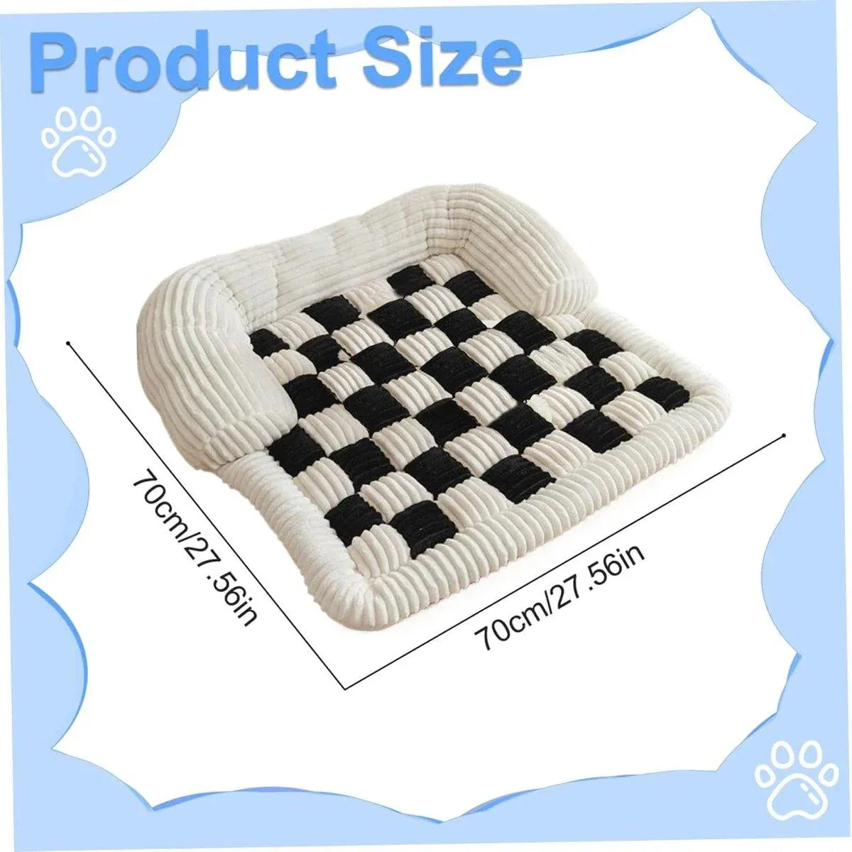 Checkerboard Pet Dog Kennel Mat Comfortable Cushion