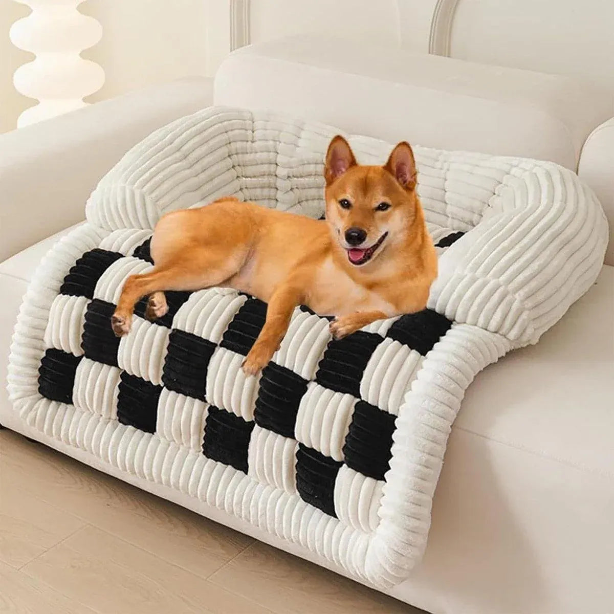 Checkerboard Pet Dog Kennel Mat Comfortable Cushion