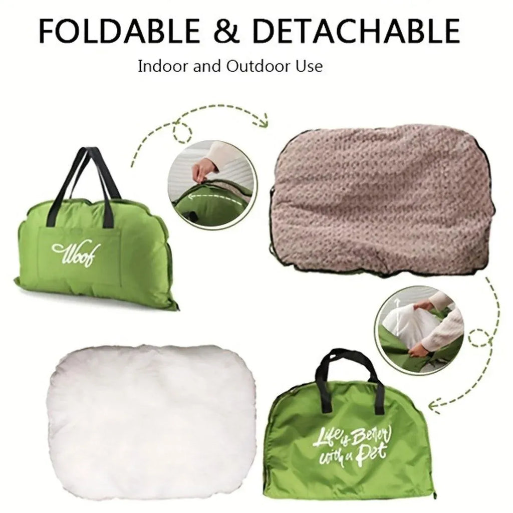 Portable Folding Pet Kennel Zippered Outdoor Dog Bed Travel Mat