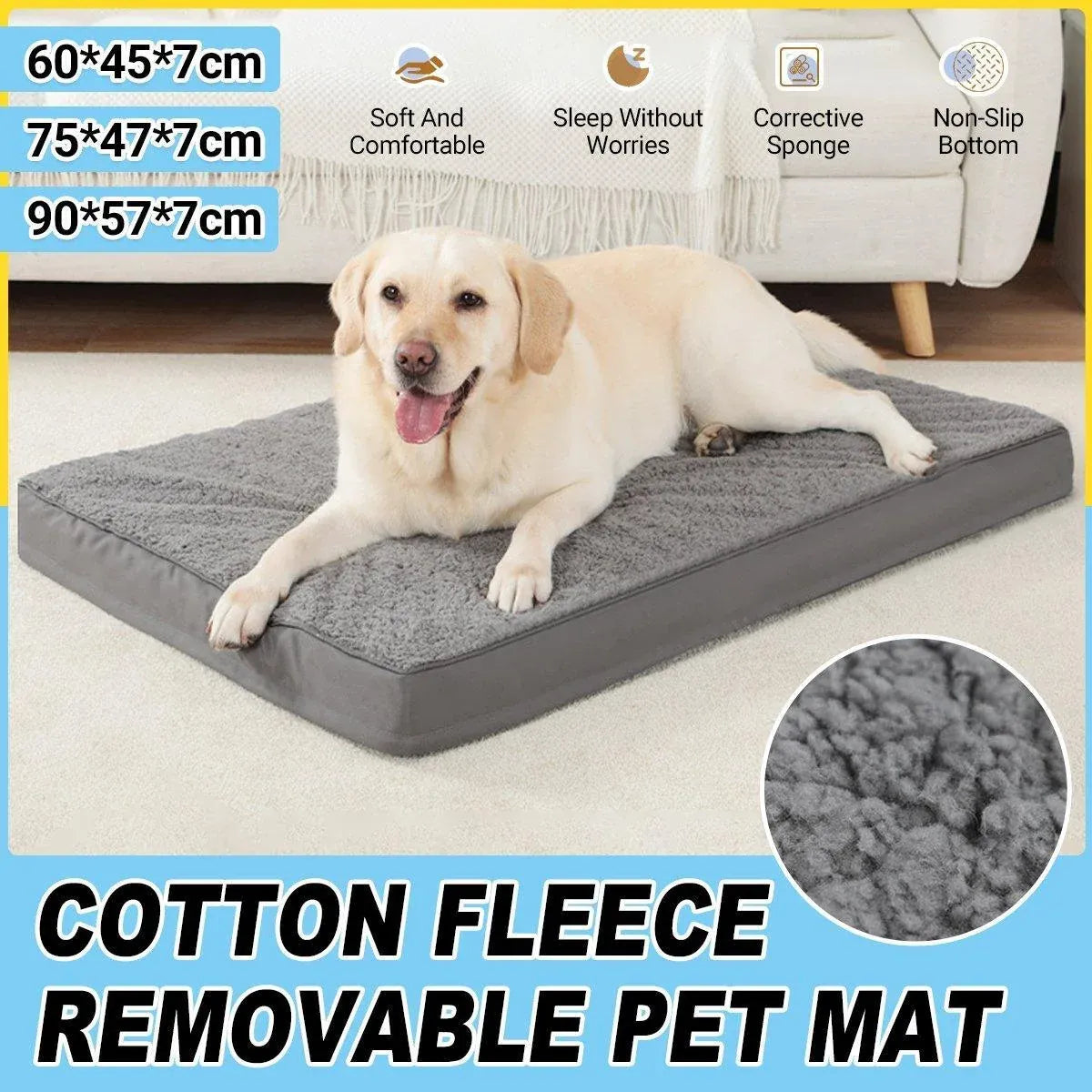 Removable Washable Waterproof Pet Mattress Anti-Bite Cushion Sleeping