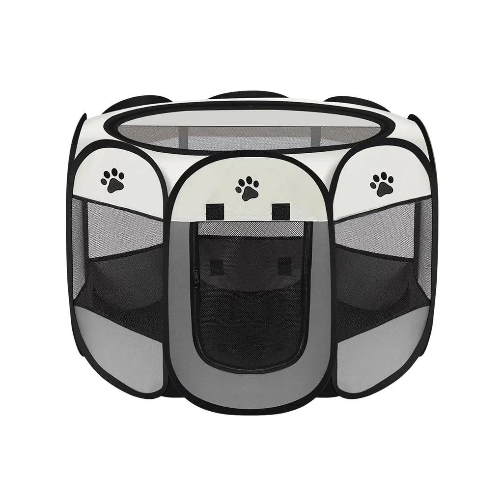 Octagonal Foldable Pet Pen, Coffee or Pink