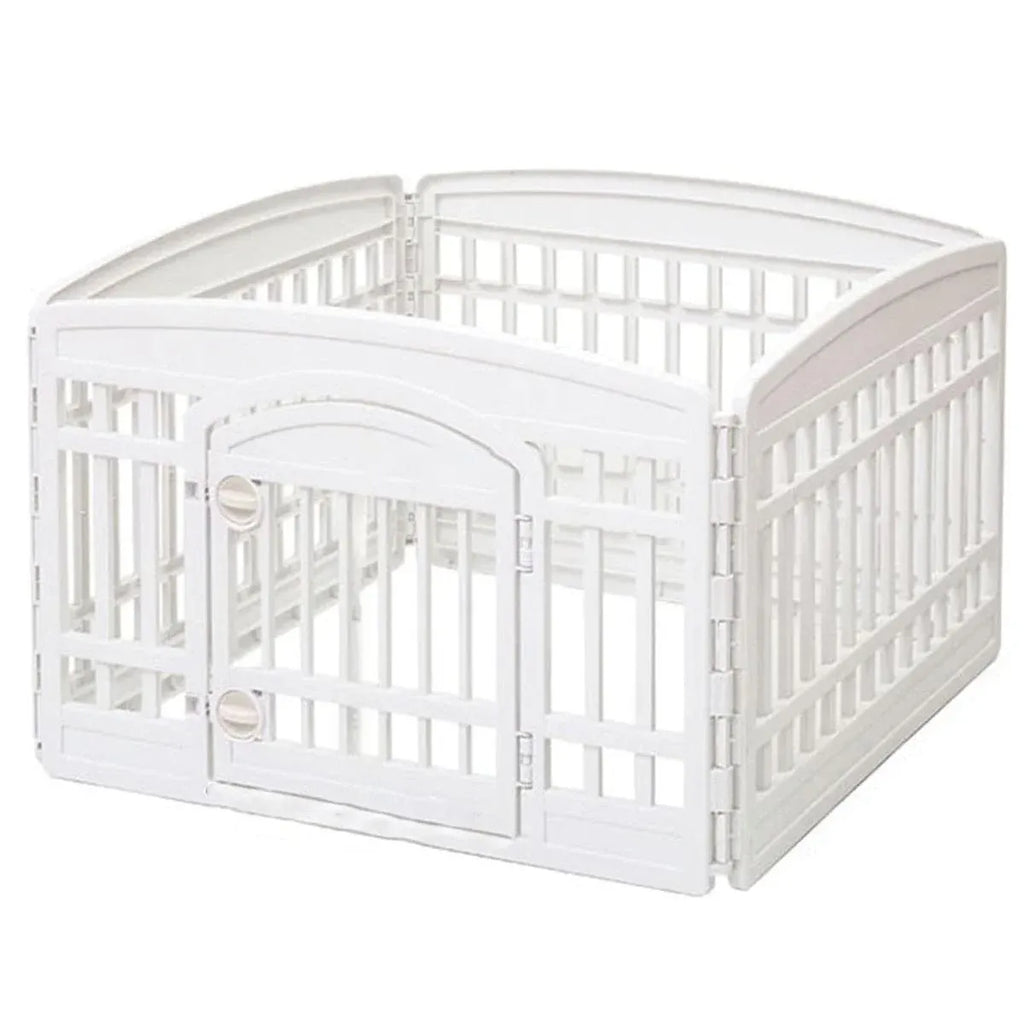 White Indoor Pet Playpen with Gate 91 x 91 x 60 cm - 1 Piece