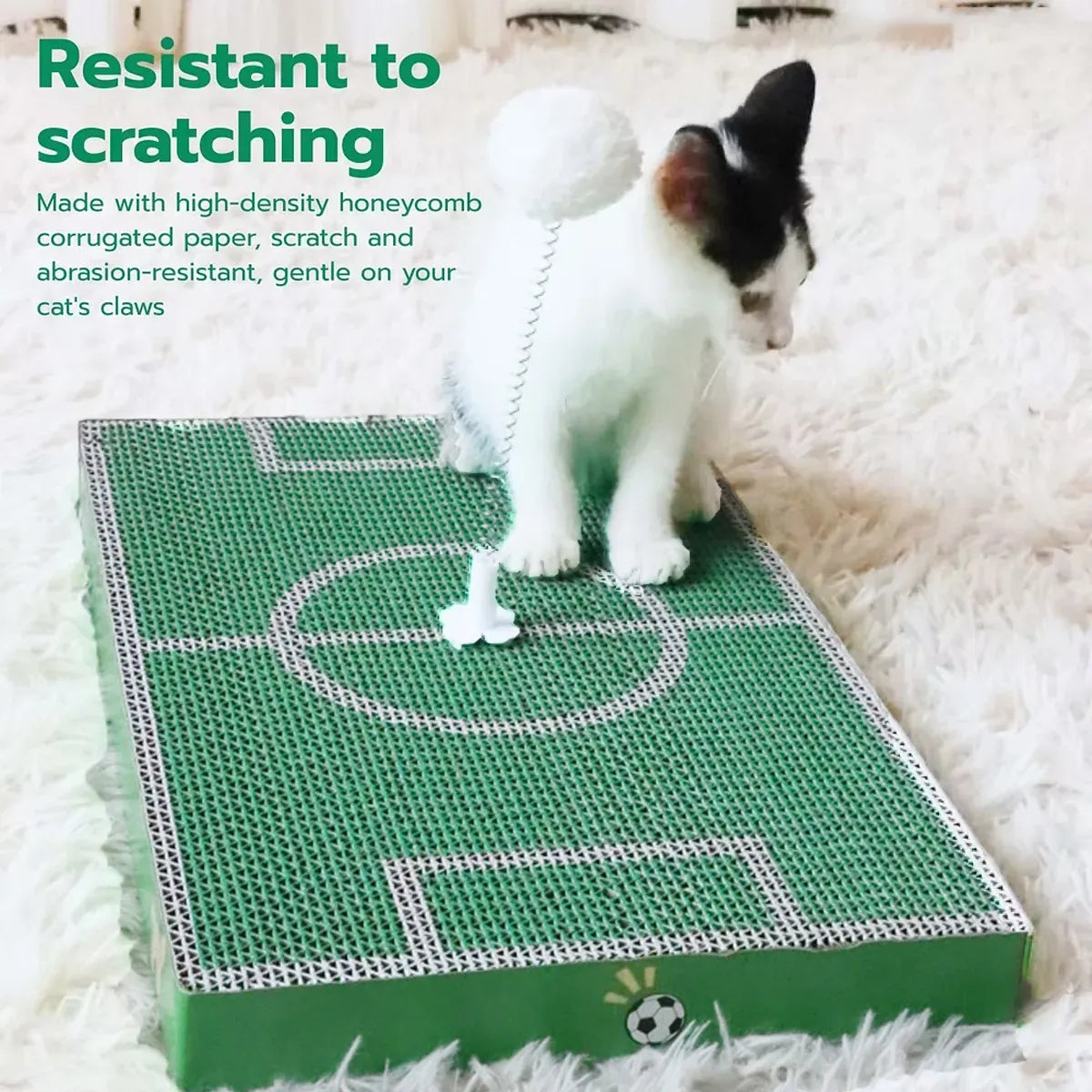Football Field Shaped Cat Scratching Board Durable Non-Shedding