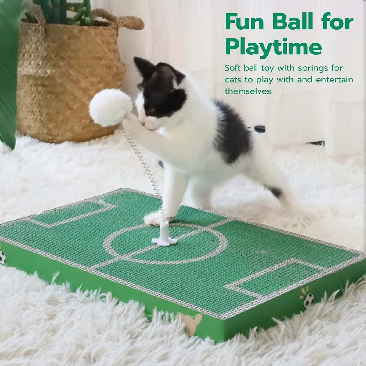 Football Field Shaped Cat Scratching Board Durable Non-Shedding