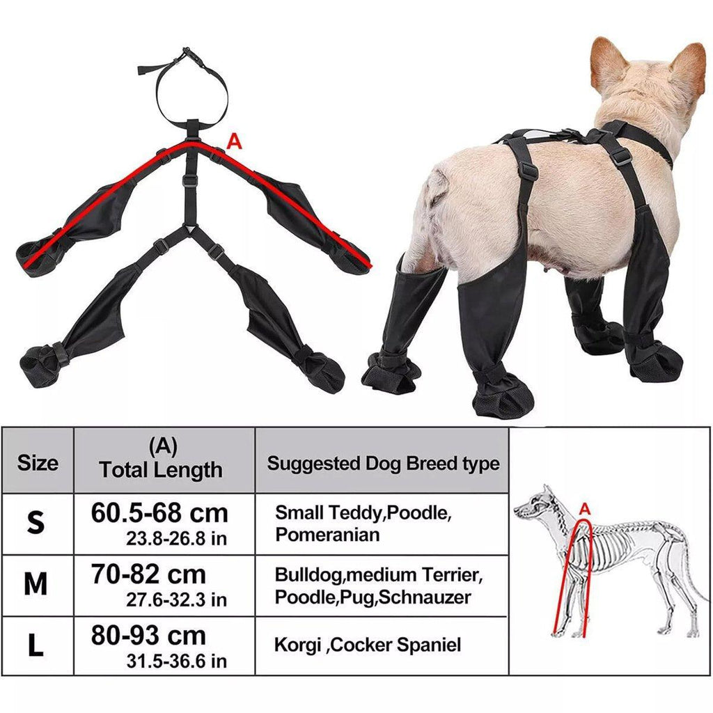 Dog Adjustable Suspender Boots Waterproof Dog Shoes Anti-Slip Pet Paw