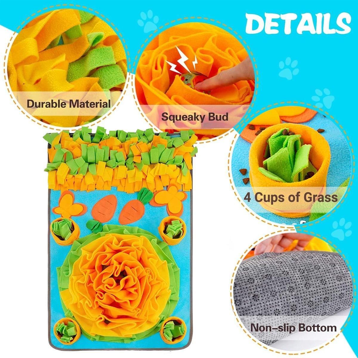 Aimall Interactive Pet Sniff Mat, Slow Feeder, Multicoloured, with its measurements marked, photo 8 of 8