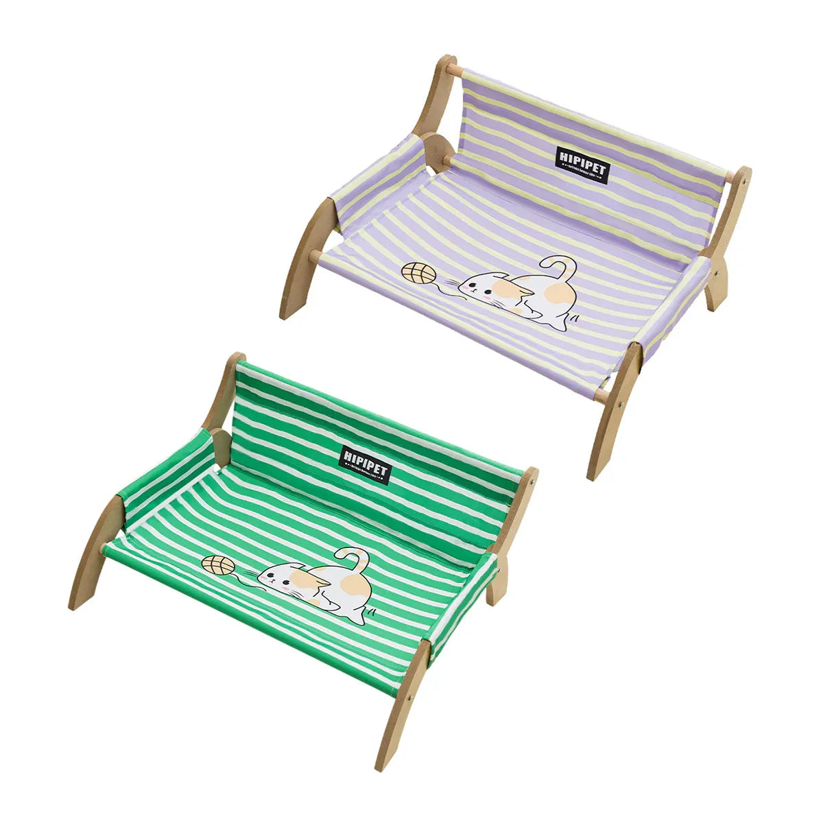 Pet Striped Lounge Bed Pet Nest Soft Cushion Washable Anti Slip