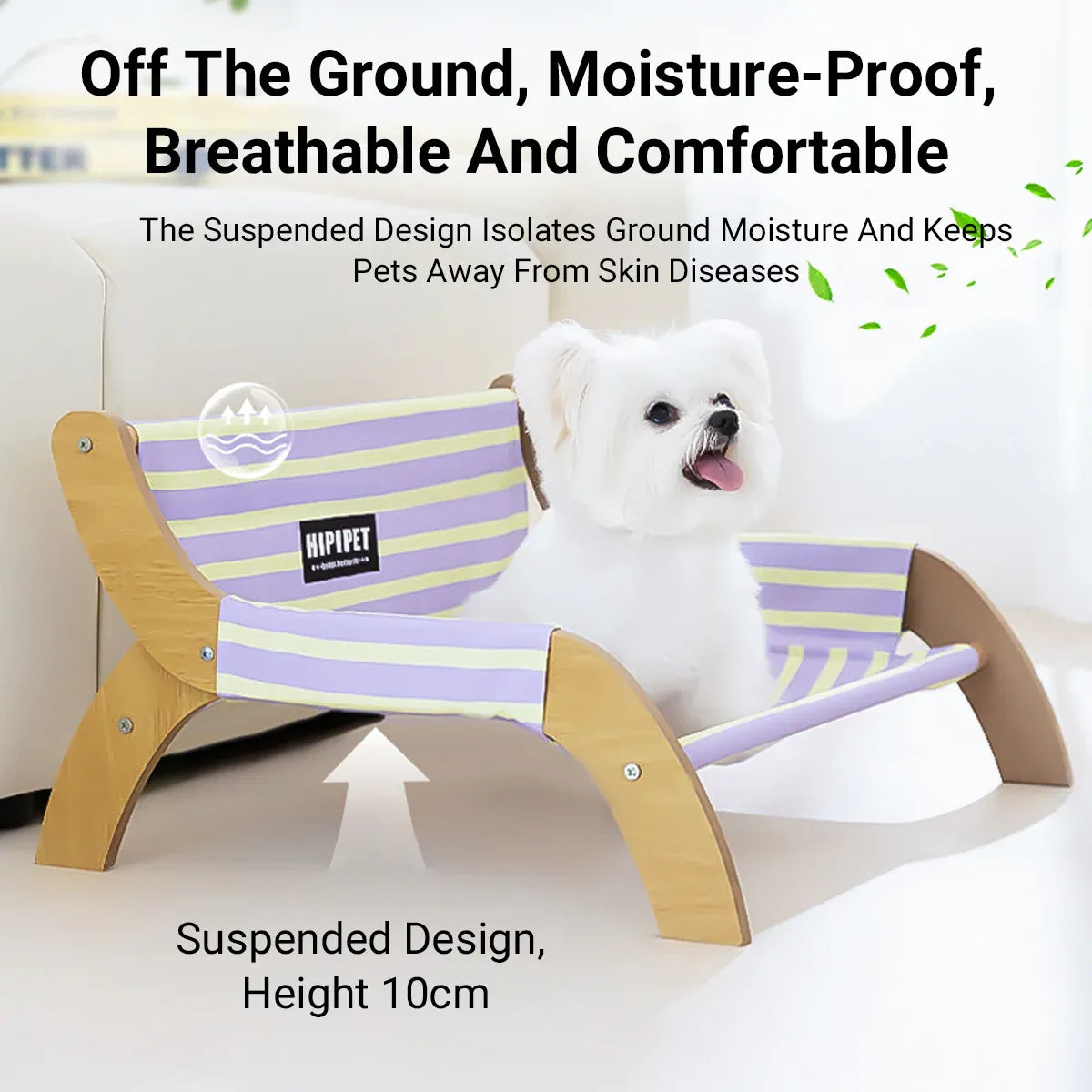 Pet Striped Lounge Bed Pet Nest Soft Cushion Washable Anti Slip