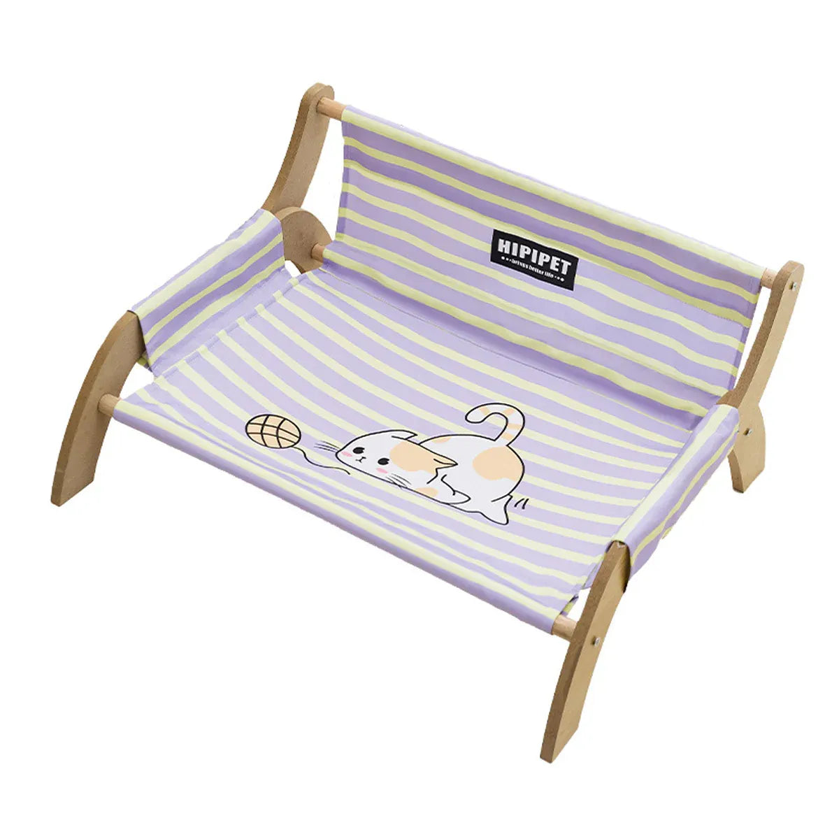 Pet Striped Lounge Bed Pet Nest Soft Cushion Washable Anti Slip