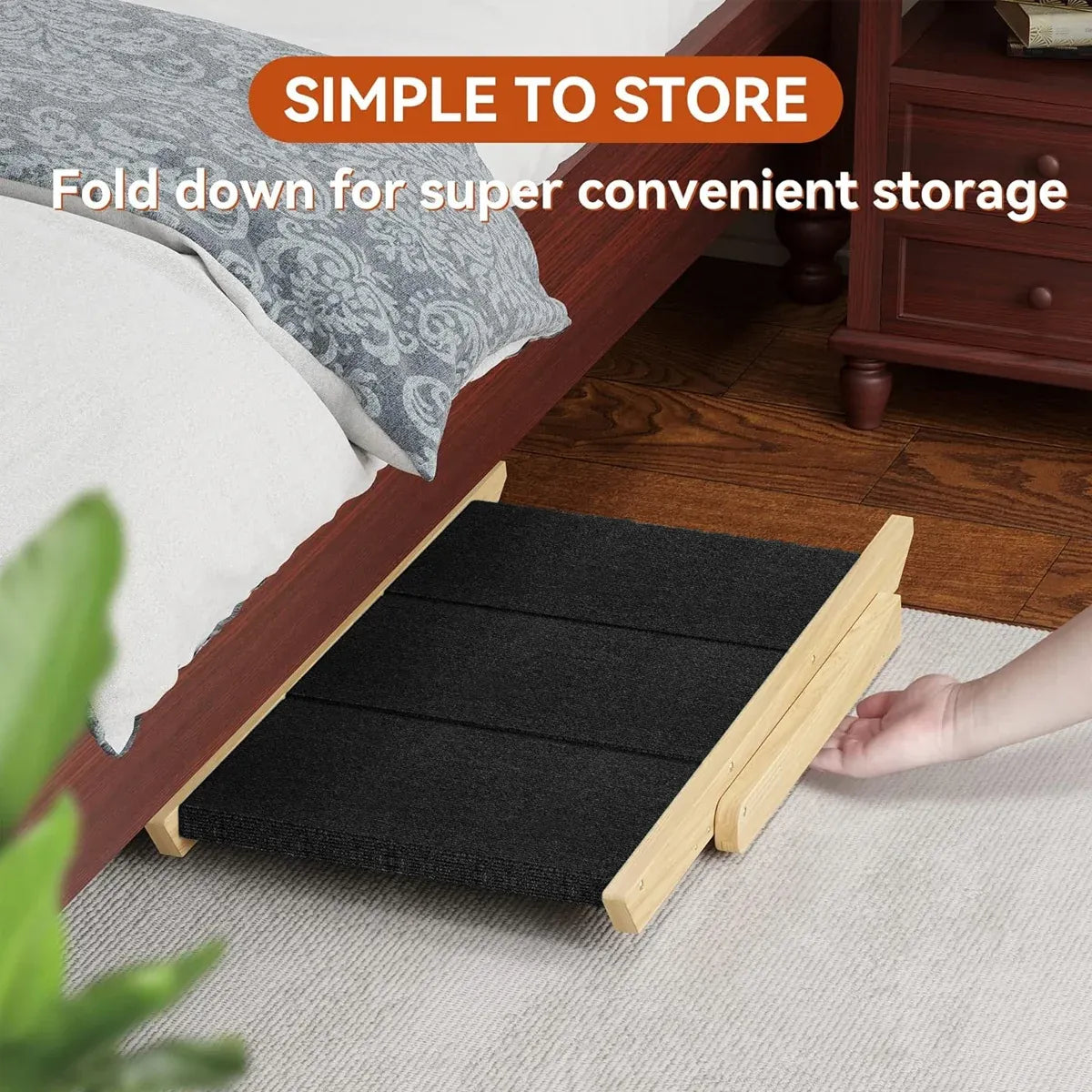 Outdoor Indoor Portable Wooden Pet Stairs Dog Cat Climbing Ladder Non