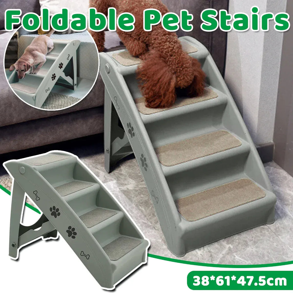 Pet Stairs Ladder Four Storey Light Grey Non Slip Plastic Steps