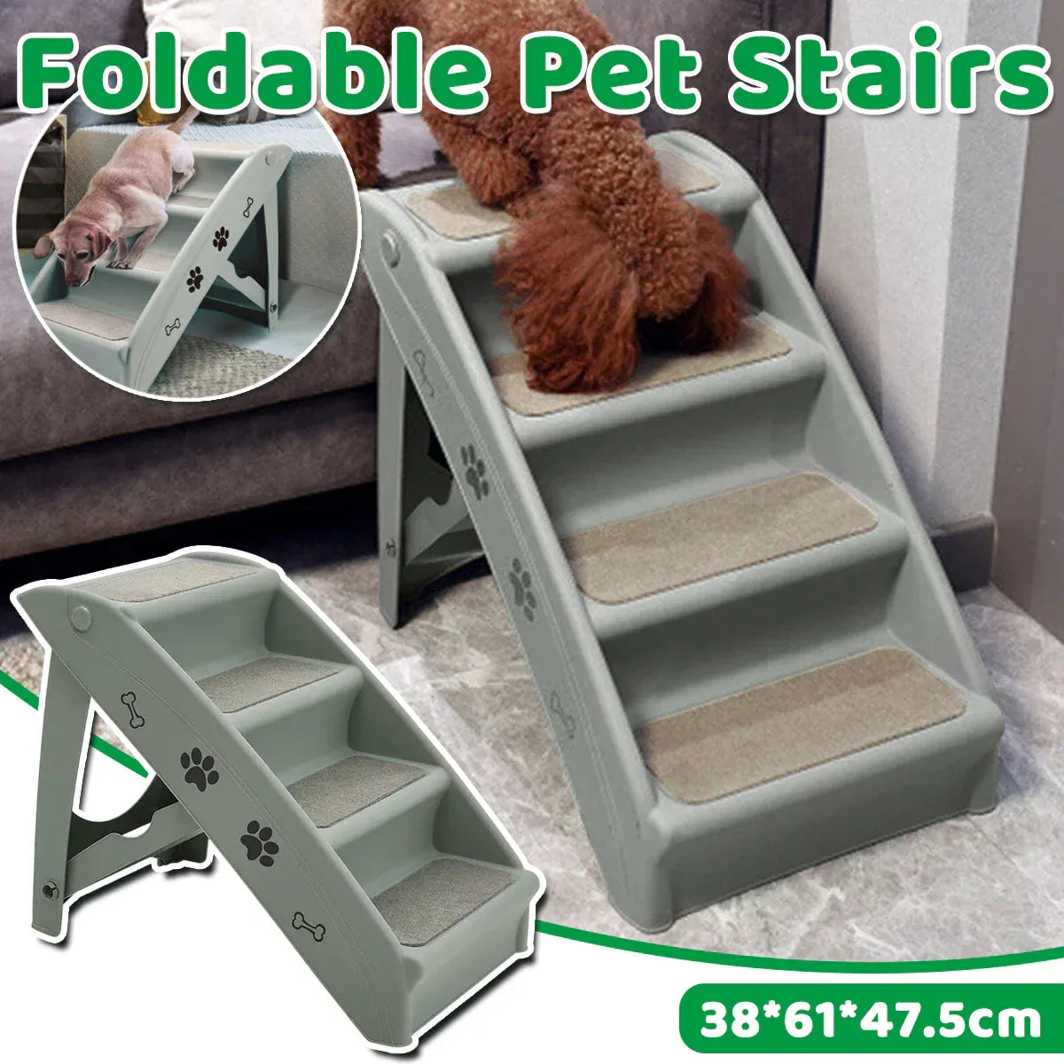 Pet Stairs Ladder Four Storey Light Grey Non Slip Plastic Steps