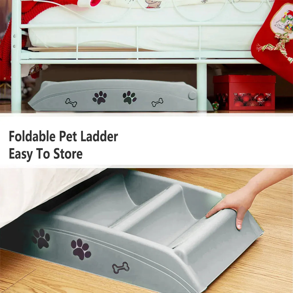 Pet Stairs Ladder Four Storey Light Grey Non Slip Plastic Steps