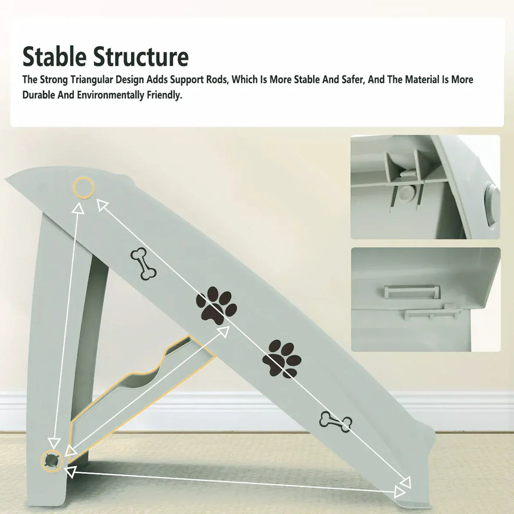 Pet Stairs Ladder Four Storey Light Grey Non Slip Plastic Steps