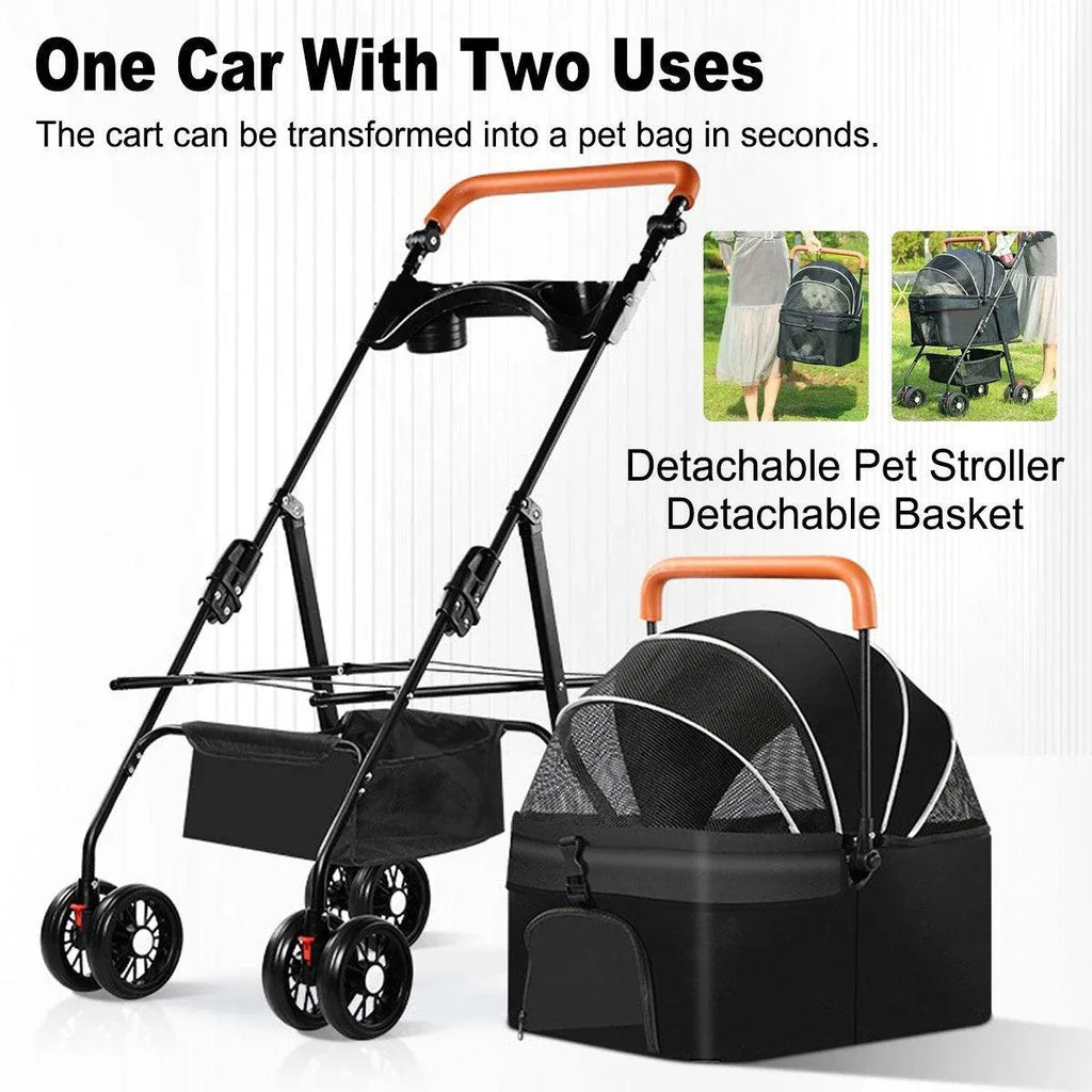 Foldable 2 in 1 Pet Stroller