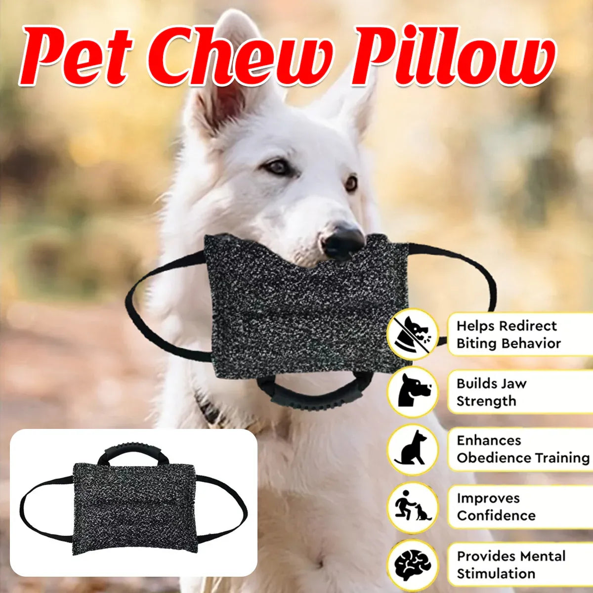 Pet Chew Pillow Tug Toy Durable Material Interactive Training Toy