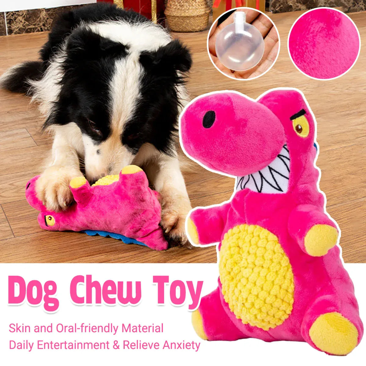 Dog Plush Squeaky Toy Interactive Boredom Relief Chew Resistant Pet
