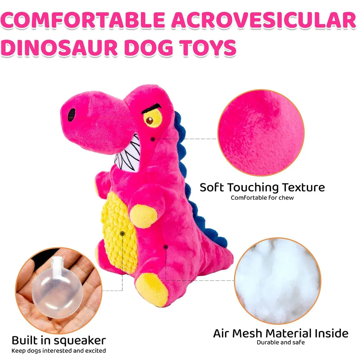 Dog Plush Squeaky Toy Interactive Boredom Relief Chew Resistant Pet