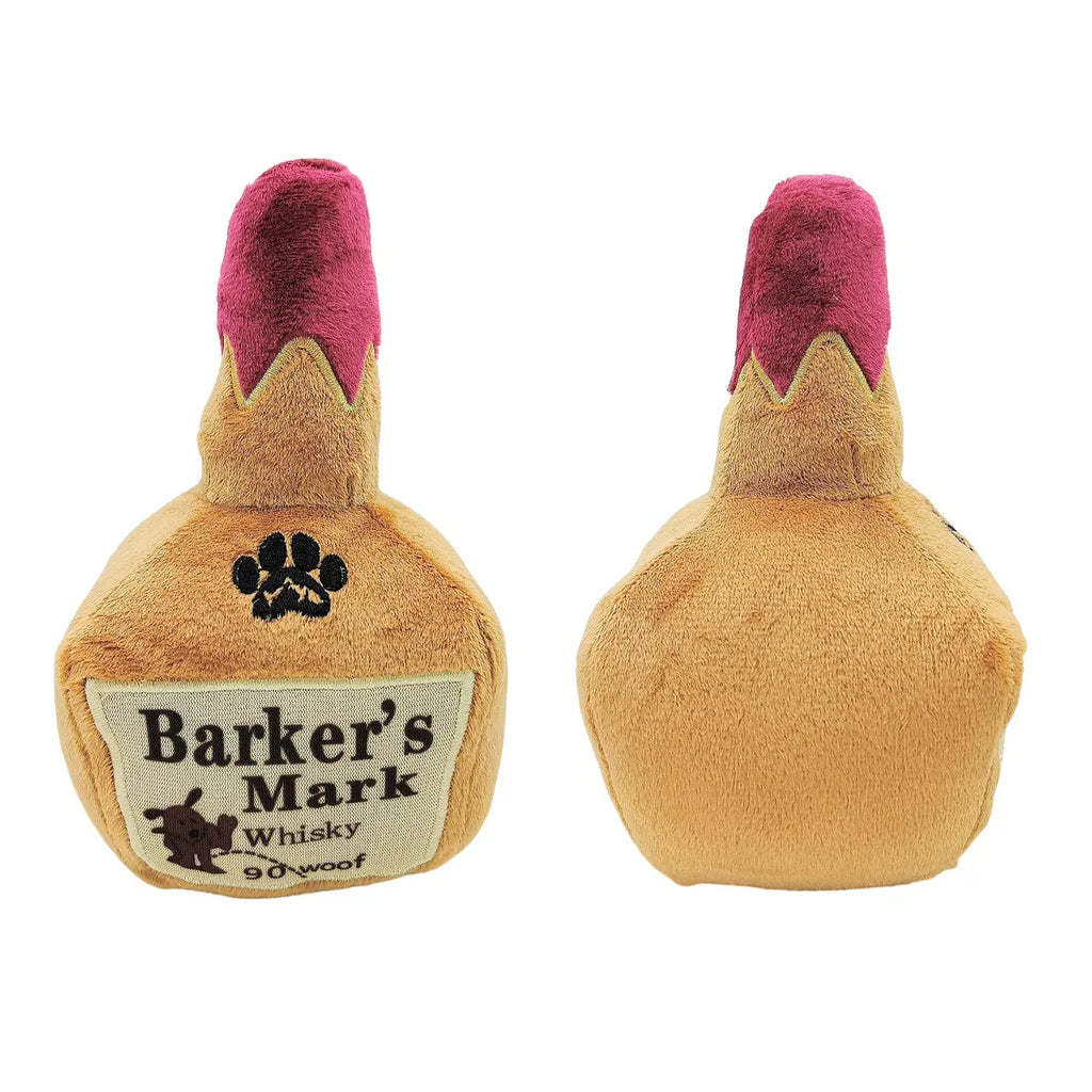 Dog Squeaky Toy Plush Wine Bottle Stuffed Chew Toy Sound Pet Play