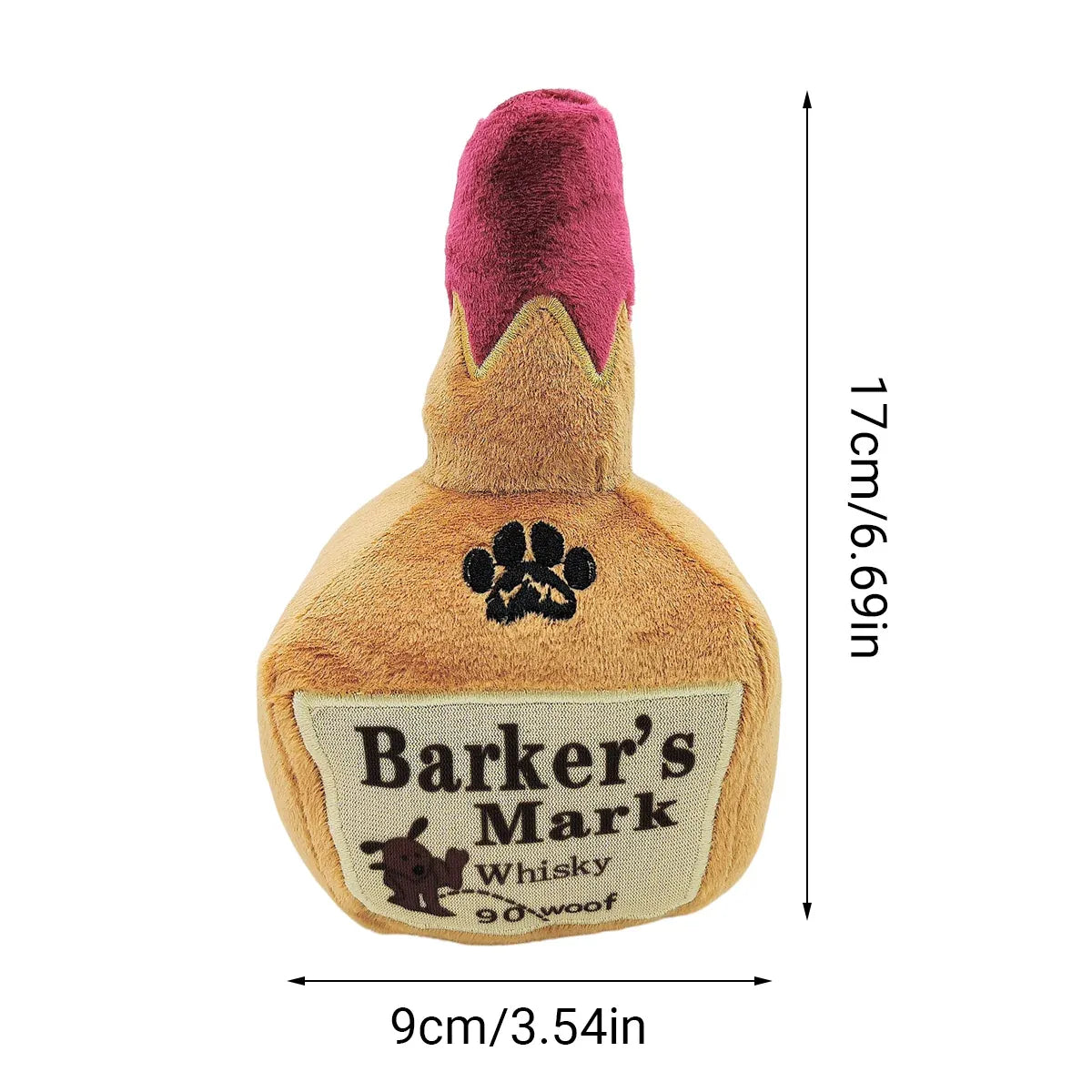 Dog Squeaky Toy Plush Wine Bottle Stuffed Chew Toy Sound Pet Play
